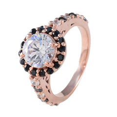 Claire Blue Halo Engagement Ring with Black Stones