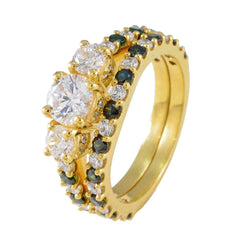 Min-seo Blue Halo Engagement Ring Gold Plated Gemstone