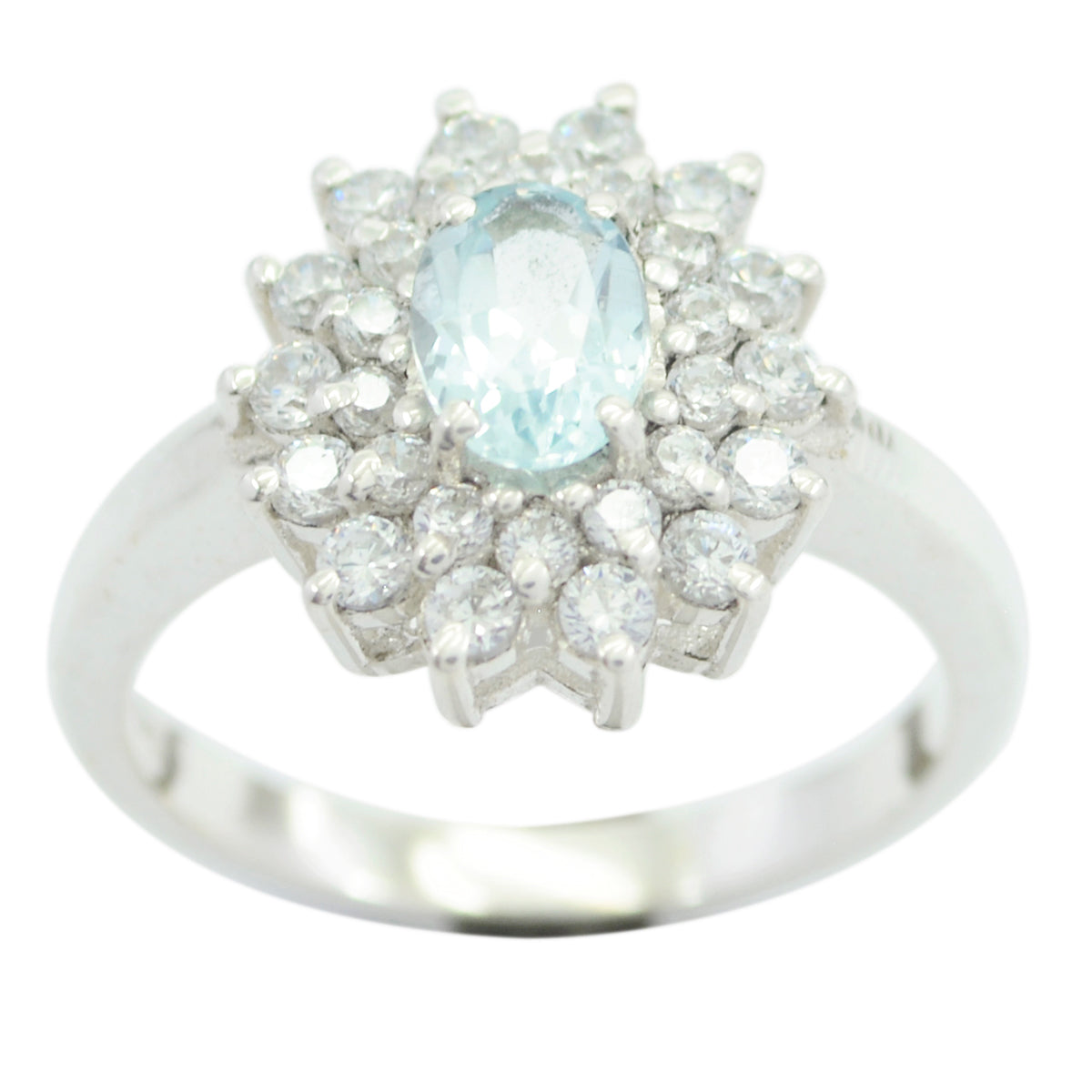 Lakshmi Blue Halo Ring for Women with Gemstones Blue Topaz Blue