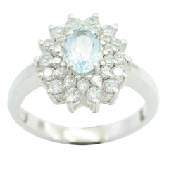 Lakshmi Blue Halo Ring for Women with Gemstones Blue Topaz Blue