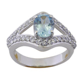 Laura Blue Halo Ring for Women with Gemstone Sparkle Blue Topaz Blue