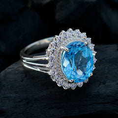 Savannah Blue Halo Ring for Women with Sparkling Gemstones