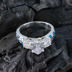 Aisha Blue Halo Ring for Women with Heart Gemstone