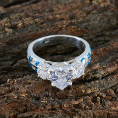 Aisha Blue Halo Ring for Women with Heart Gemstone