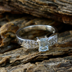 Amanda Blue Halo Ring for Women with Gemstone Accent