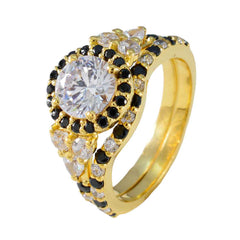 Nari Blue Halo Ring for Women Gold Plated Sparkle
