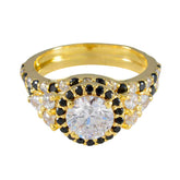 Nari Blue Halo Ring for Women Gold Plated Sparkle Blue Sapphire CZ Blue