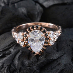 Yuki Blue Halo Ring for Women Rose Gold Pear-Shaped
