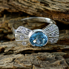 Isabelle Blue Halo Ring for Women with Gemstones