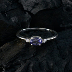 Meera Blue Halo Ring for Women with Gemstone Accent