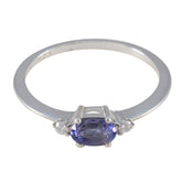 Meera Blue Halo Ring for Women with Gemstone Accent Iolite Blue