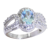 Camila Blue Halo Ring for Women with Sparkling Stones Blue Topaz Blue