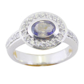 Hannah Blue Halo Ring for Women with Sparkling Stones Iolite Blue