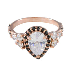 Yuki Blue Halo Ring for Women Rose Gold Pear-Shaped Blue Sapphire CZ Blue