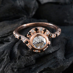 Priya Blue Halo Ring for Women with Rose Gold Accent