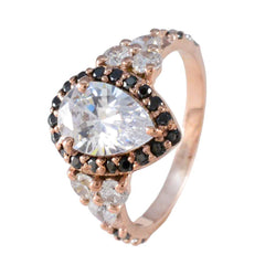 Yuki Blue Halo Ring for Women Rose Gold Pear-Shaped