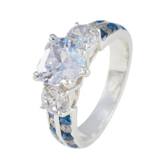 Aisha Blue Halo Ring for Women with Heart Gemstone