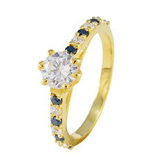 Eleanor Blue Halo Ring for Women Gold Plated Gemstone