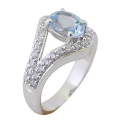 Laura Blue Halo Ring for Women with Gemstone Sparkle