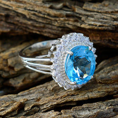 Savannah Blue Halo Ring for Women with Sparkling Gemstones