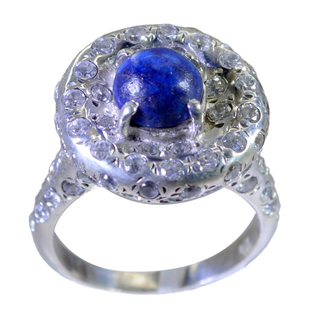 Ivana Blue Halo Ring for Women with Gemstone Glow Lapis Lazuli Blue