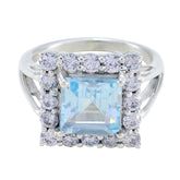 Aaliyah Sophisticated Blue Halo Ring Blue Topaz Blue