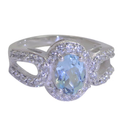 Camila Blue Halo Ring for Women with Sparkling Stones