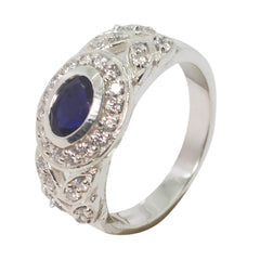 Katharina Blue Halo Ring with Sparkling Gemstones