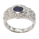 Katharina Blue Halo Ring with Sparkling Gemstones Iolite Blue