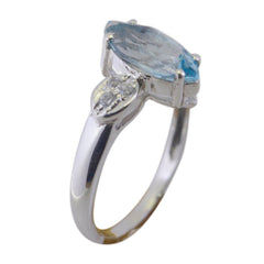 Emilia Blue Halo Ring with Sparkling Gemstone Accent