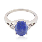 Hana Blue Solitaire Claddagh Ring with Lapis Gemstone Lapis Lazuli Blue