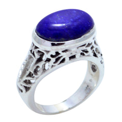 Isla Engagement Blue Solitaire Ring Lapis Lazuli Blue