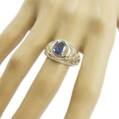 Natalie Filigree Blue Solitaire Ring