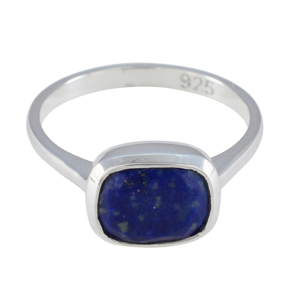Noelia Blue Solitaire Gemstone Ring in Sterling Silver Lapis Lazuli Blue