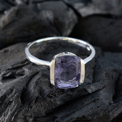 Hye-jin Blue Solitaire Gemstone Ring in Silver