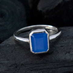 Anna Blue Solitaire Gemstone Ring in Sterling Silver