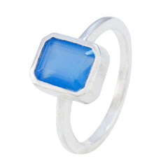 Anna Blue Solitaire Gemstone Ring in Sterling Silver