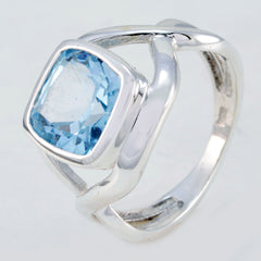 Renata Blue Solitaire Gemstone Ring in Silver