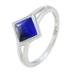 Emi Blue Solitaire Gemstone Ring in Sterling Silver