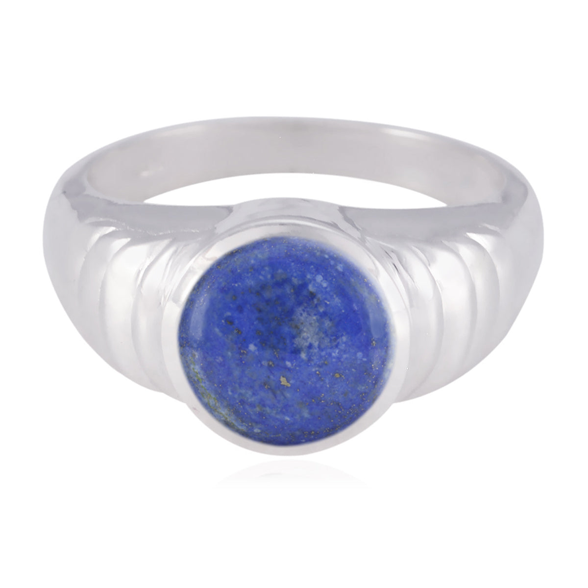 Laura Blue Solitaire Gemstone Ring in Sterling Silver Lapis Lazuli Blue