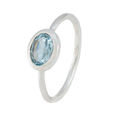 Hannah Blue Solitaire Gemstone Ring in Sterling Silver