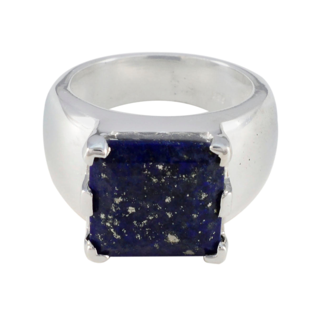 Chloe Blue Solitaire Gemstone Ring in Sterling Silver Lapis Lazuli Blue