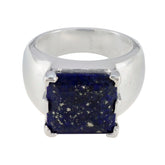 Chloe Blue Solitaire Gemstone Ring in Sterling Silver Lapis Lazuli Blue