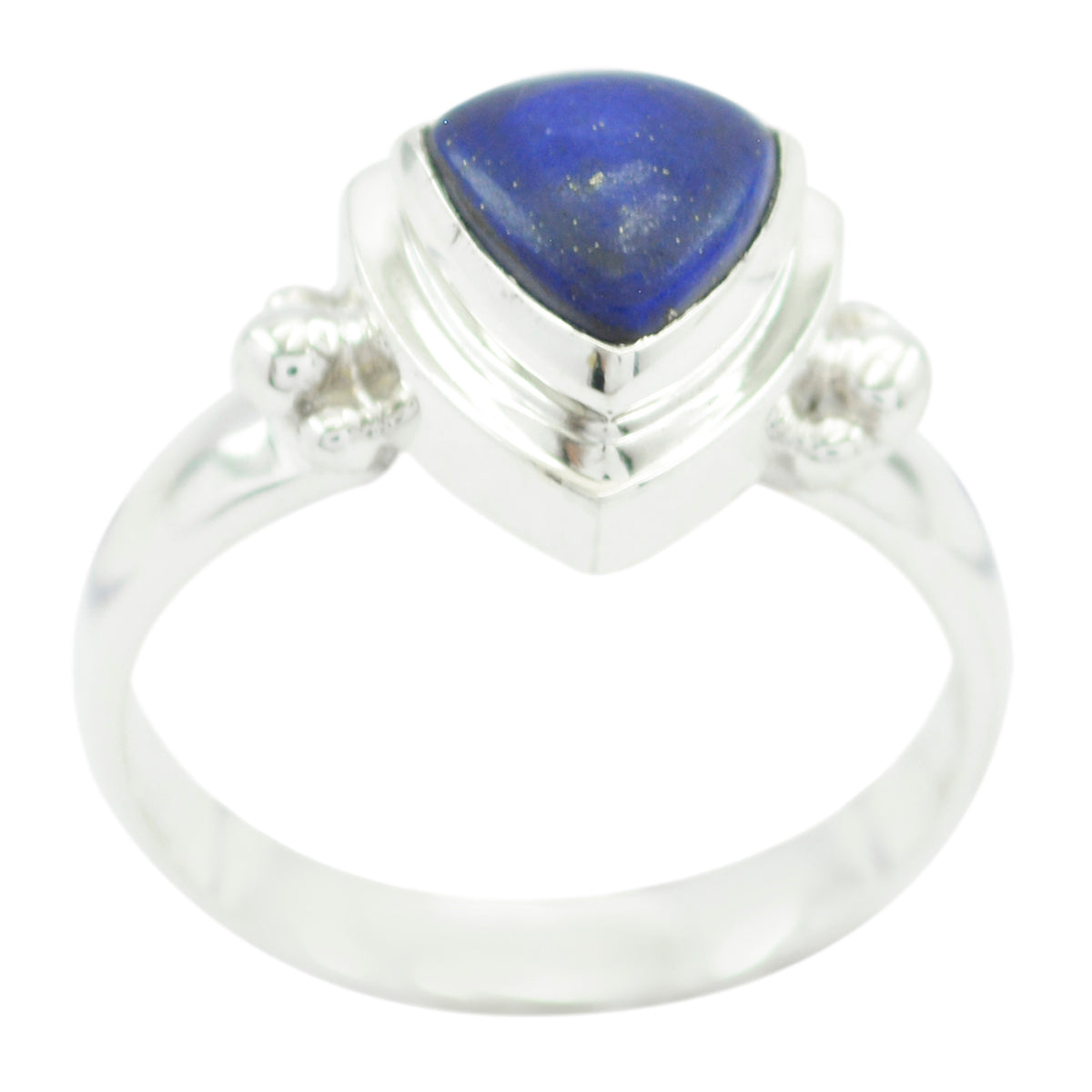 Julia Blue Solitaire Gemstone Ring Sterling Silver Lapis Lazuli Blue