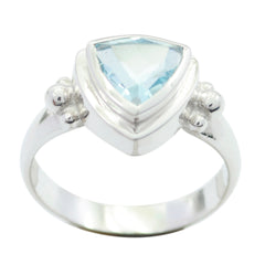 Riya Blue Solitaire Gemstone Ring in Sterling Silver