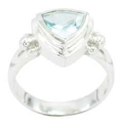 Riya Blue Solitaire Gemstone Ring in Sterling Silver Blue Topaz Blue