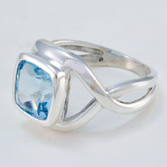 Renata Blue Solitaire Gemstone Ring in Silver