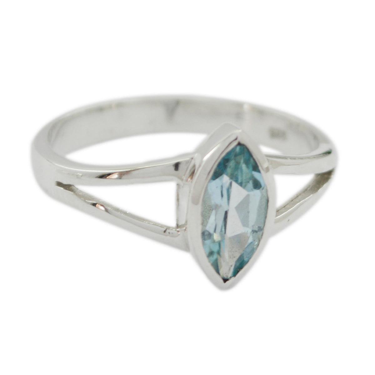 Ananya Geometric Blue Solitaire Ring Blue Topaz Blue