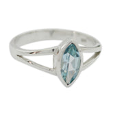 Ananya Geometric Blue Solitaire Ring Blue Topaz Blue