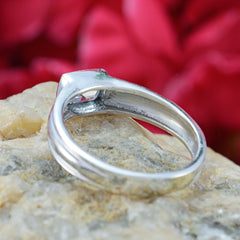 Naomi Blue Solitaire Ring Elegant Silver Band